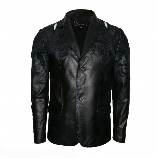 Black Sheepskin Stingray Design Jacket