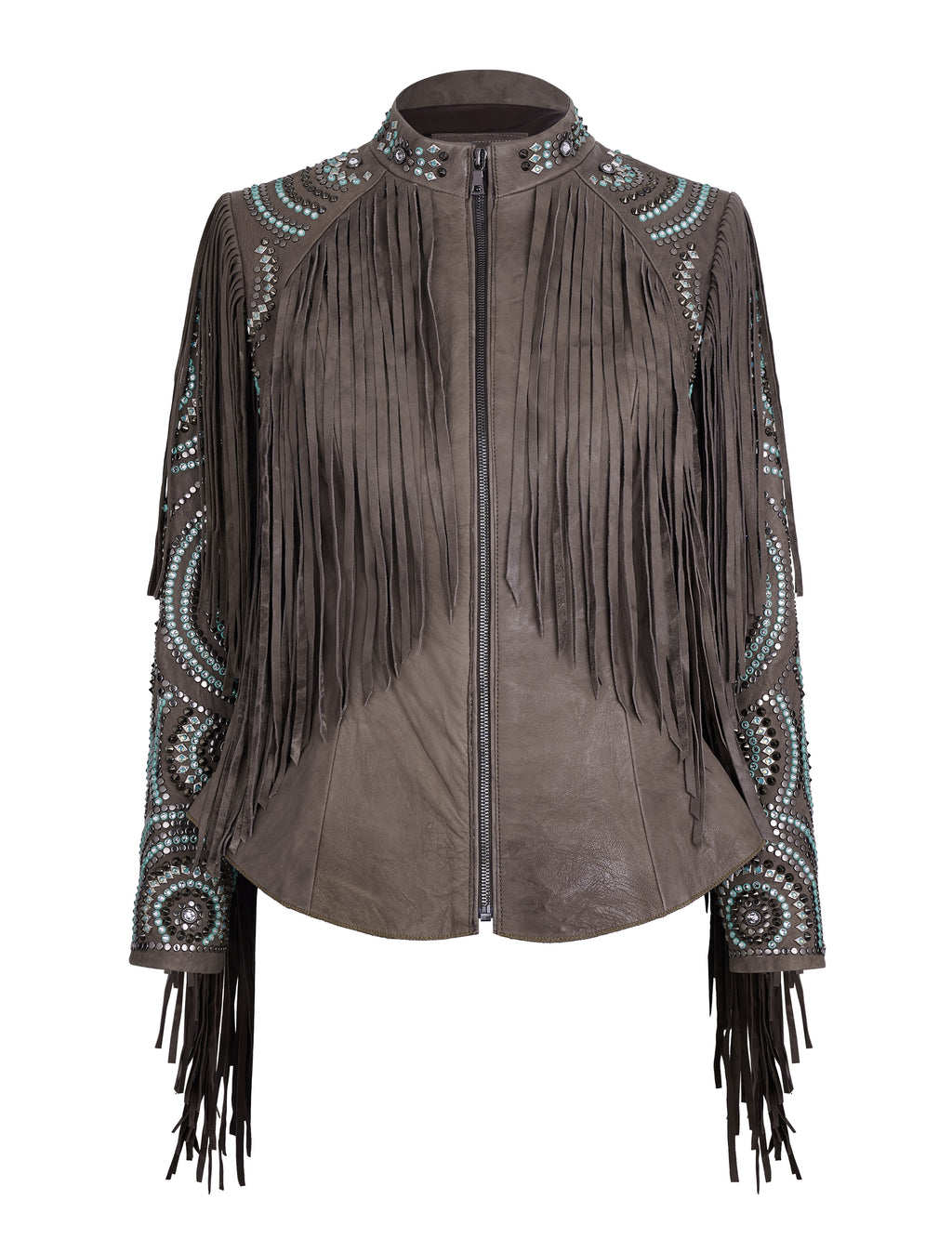 Leather Jacket With Swarovski Crystals