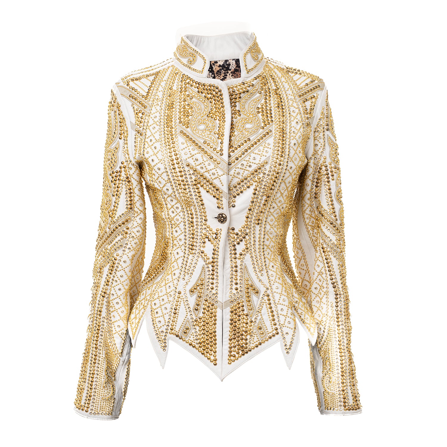 Leather Jacket with Swarovski Crystals