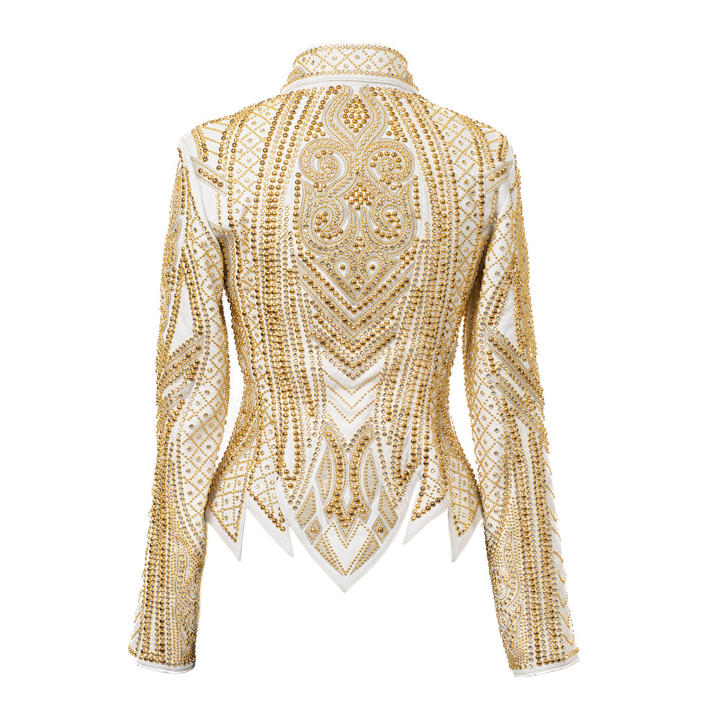 Leather Jacket with Swarovski Crystals