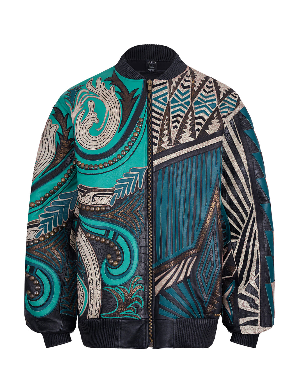 Artisanal Leather Bomber with Hand-Crafted Detailing