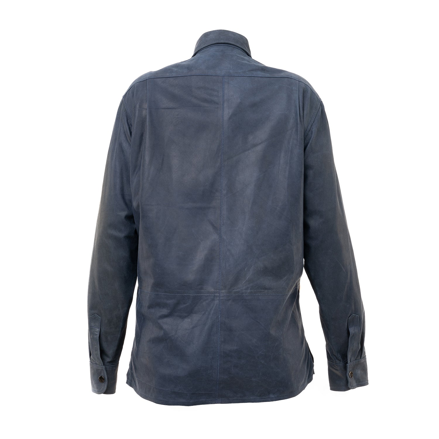 Dark Blue Lamb Leather Shirt