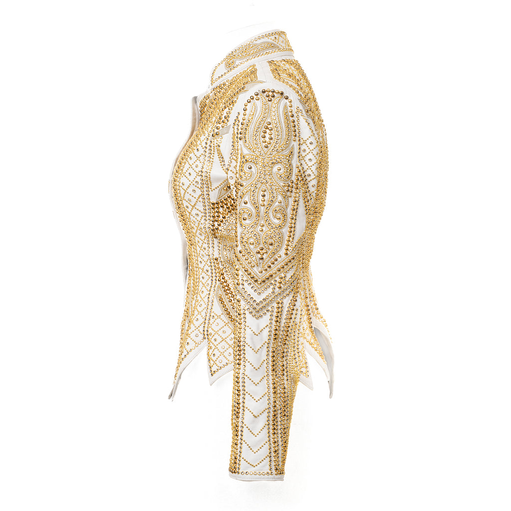 Leather Jacket with Swarovski Crystals