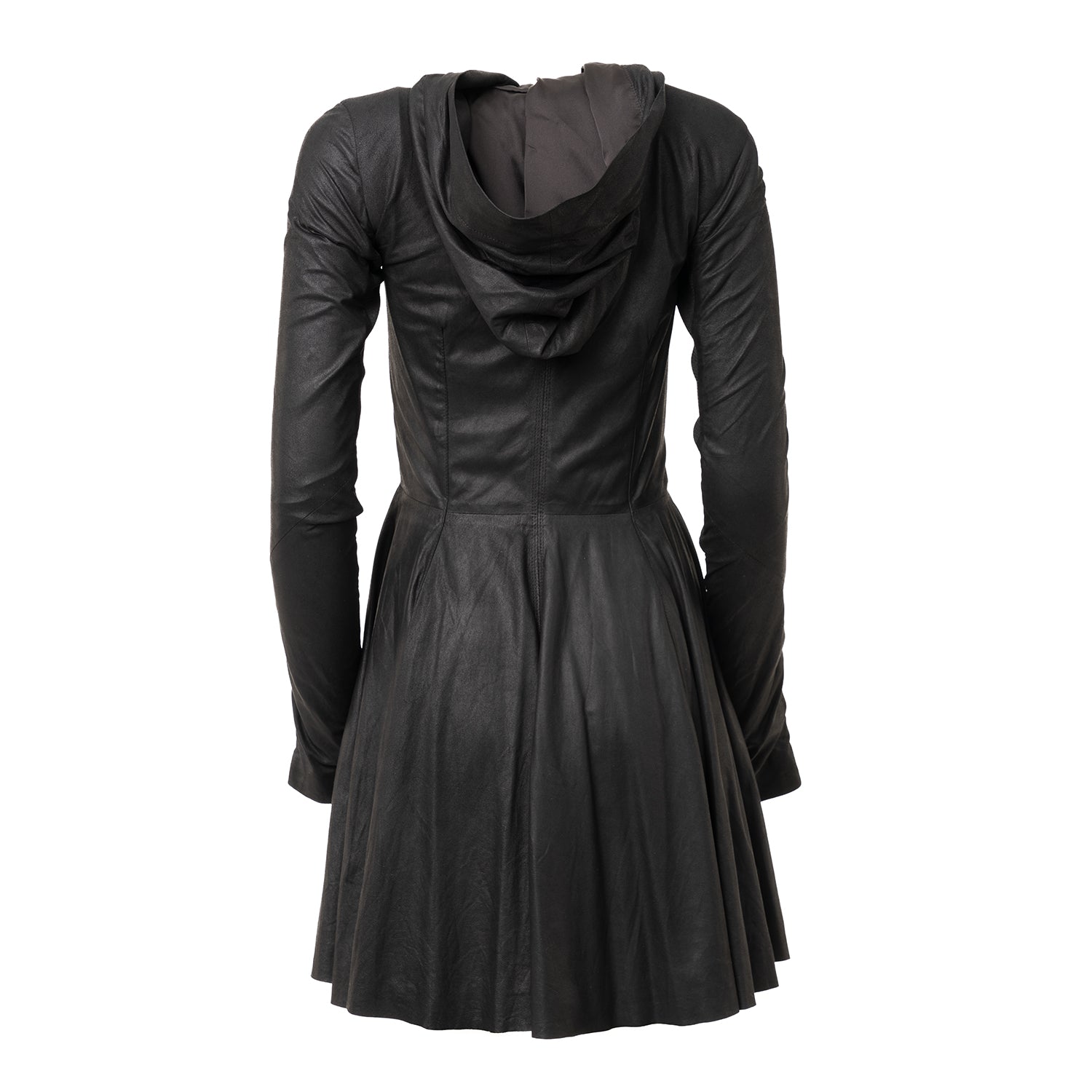 Lightweight Leather Hooded Coat