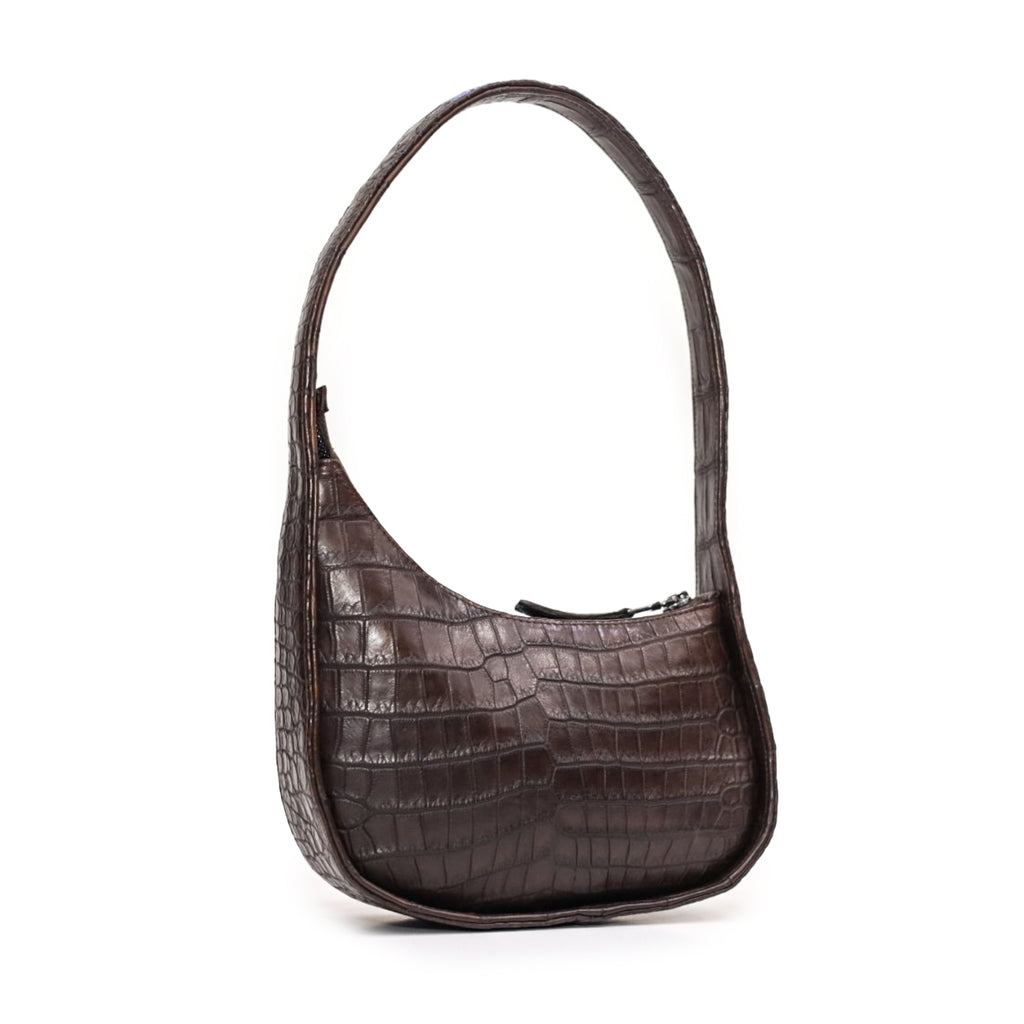 Brown Lizard Leather Shoulder Bag