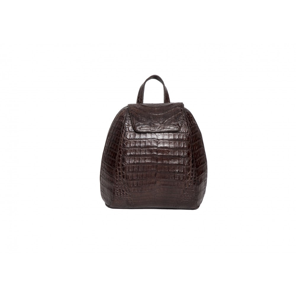 Caiman Leather Backpack with Suede Interior