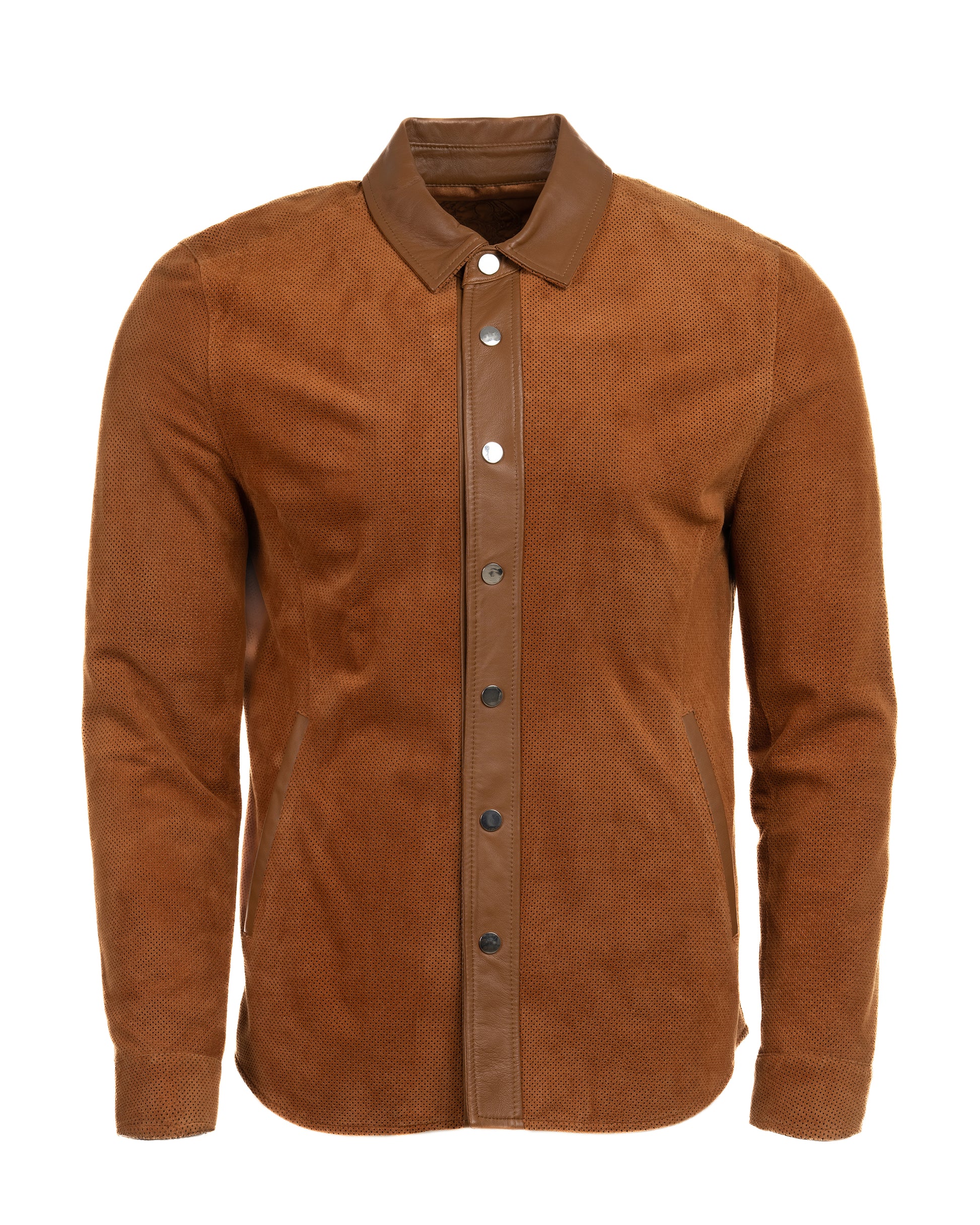 Suede Button-Down Shirt