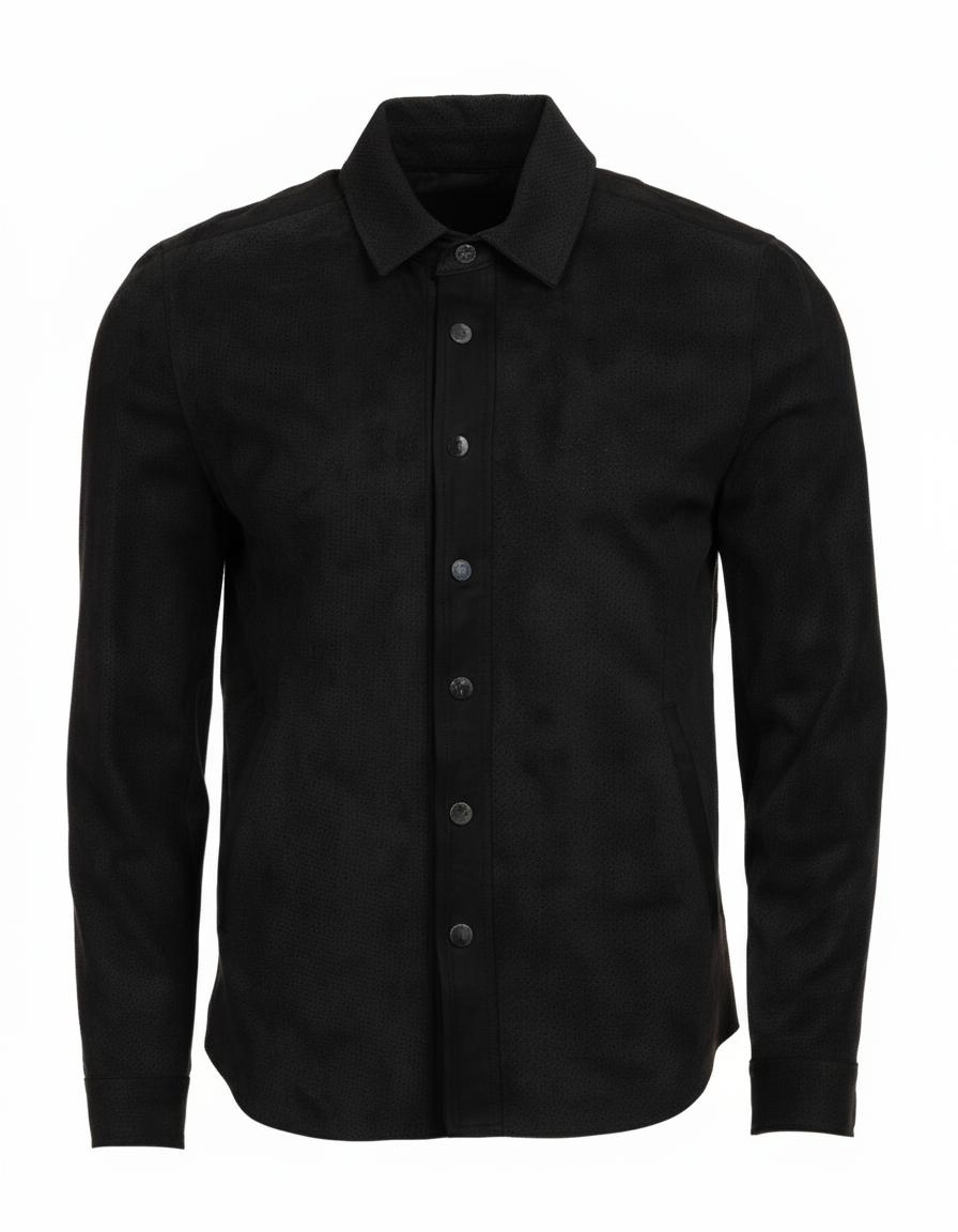 Suede Button-Down Shirt