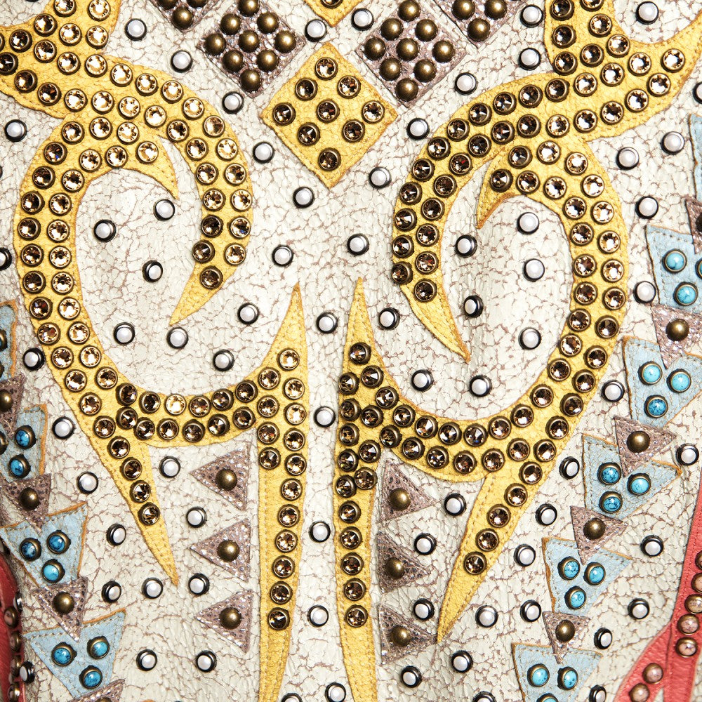 Sheepskin Leather Jacket with Swarovski Crystal Embellishments