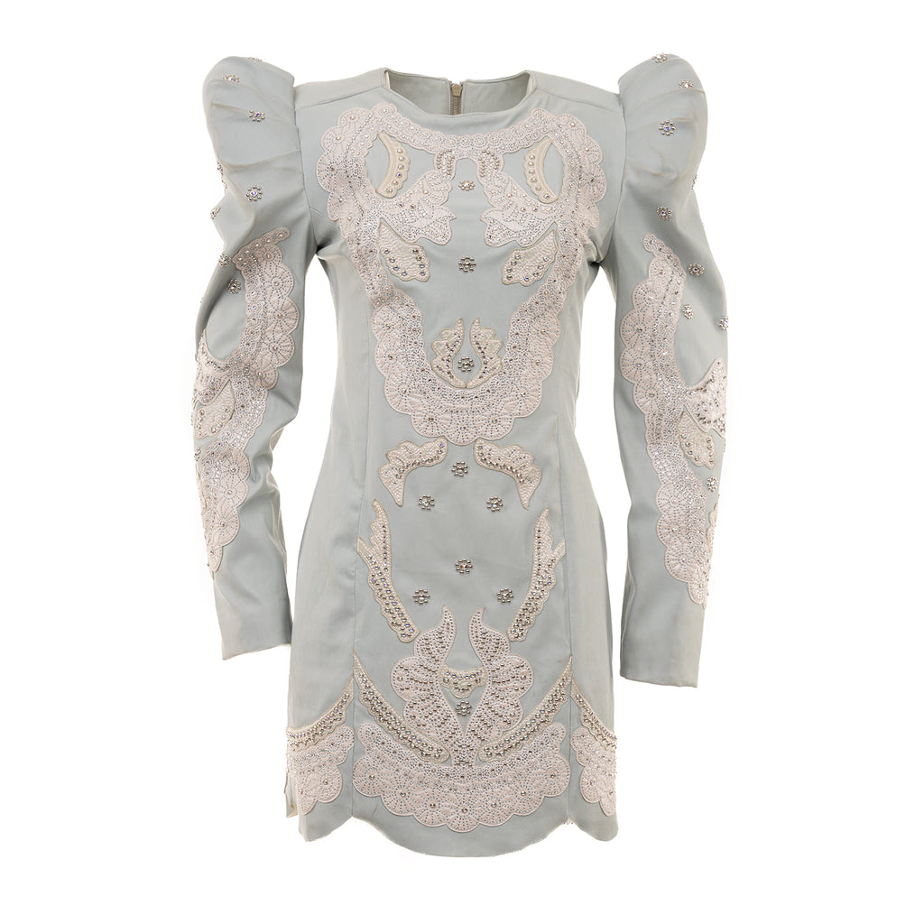 Leather dress with Swarovski Crystals