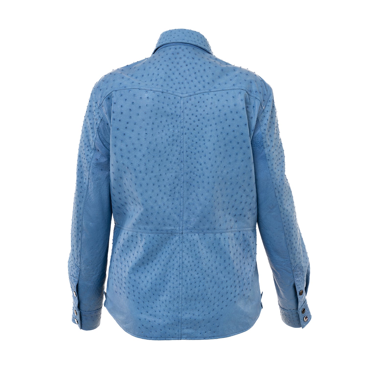 Light Blue Ostrich Leather Shirt