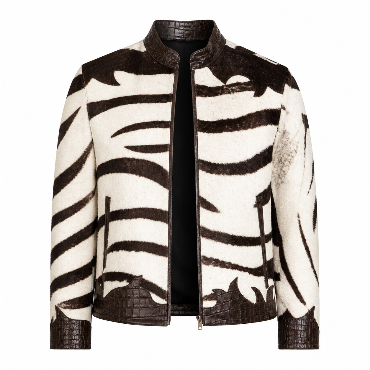 Exotic Zebra & Lizard Leather Jacket