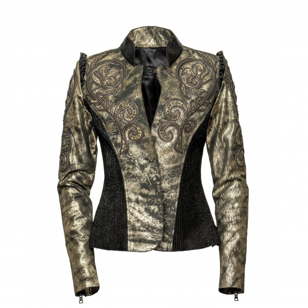 Vintage Sheepskin Jacket with Swarovski Details