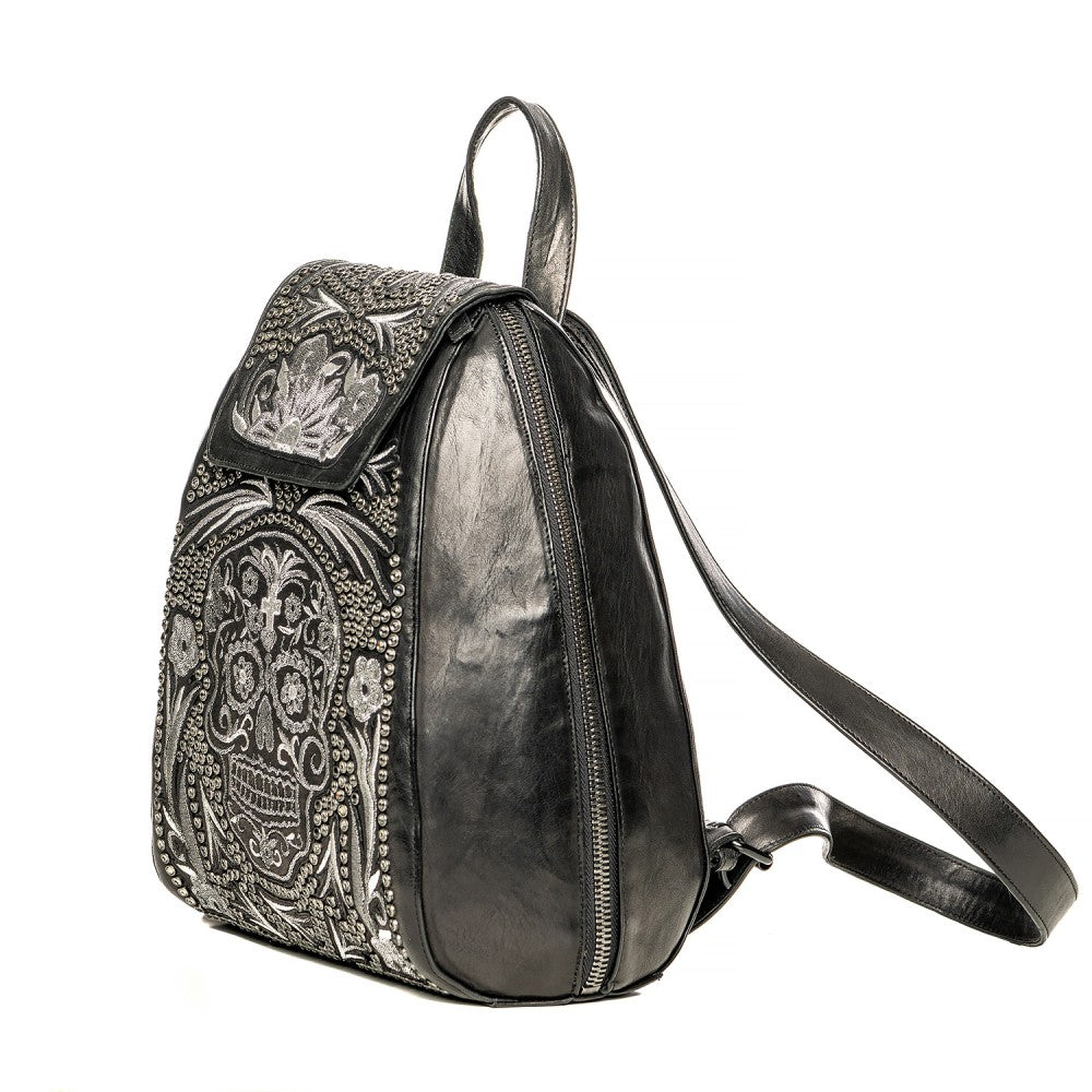 Sheepskin Backpack with Swarovski Detailing