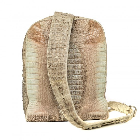 Caiman Leather Clutch with Press-Stud Fastening