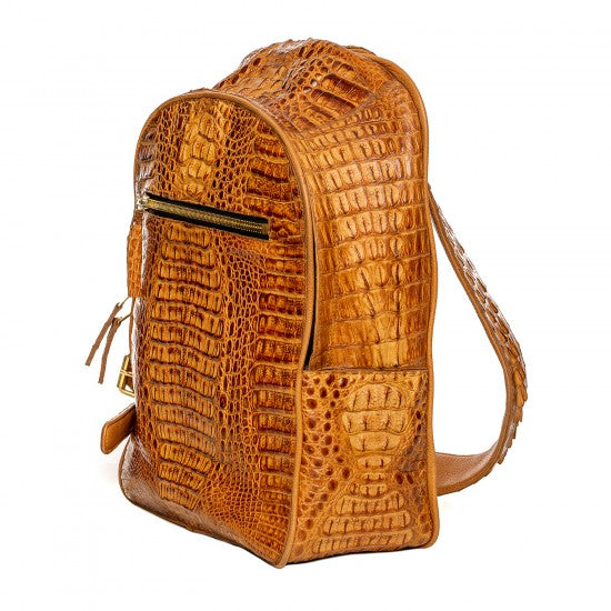 Caiman Leather Clutch with Press-Stud Fastening