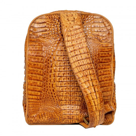 Caiman Leather Clutch with Press-Stud Fastening