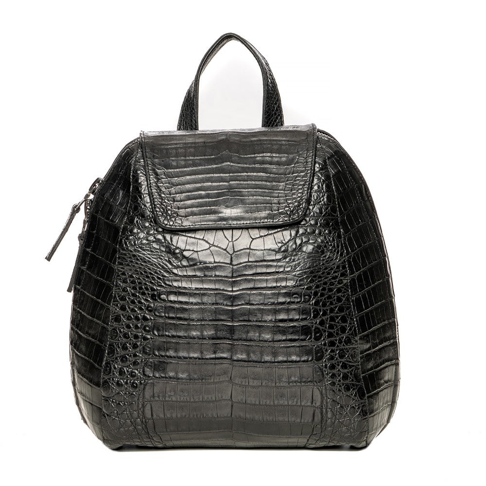 Caiman Leather Backpack with Suede Interior
