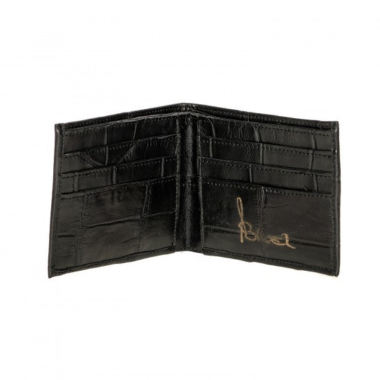 Cartera de piel de cocodrilo negra