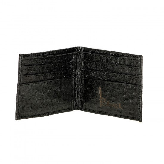 Black Ostrich Skin Wallet