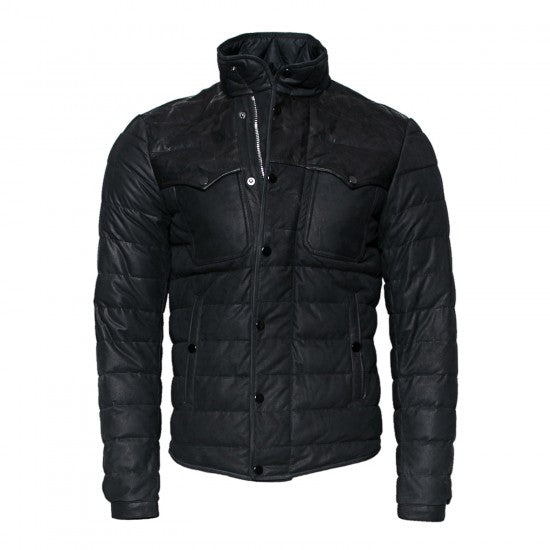 Sheepskin Quilted Black Jacket