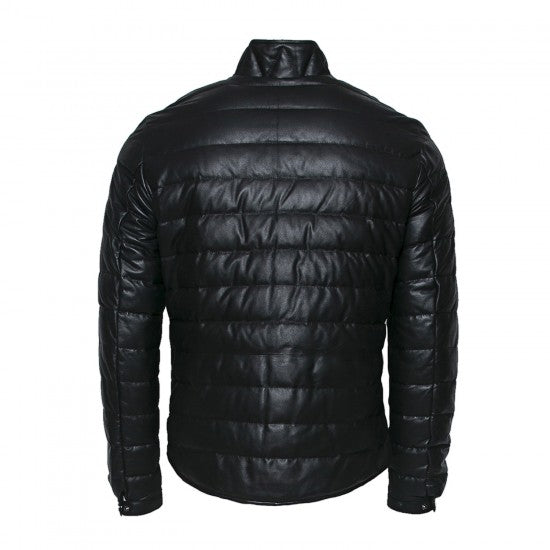 Gray Sheepskin Quilted Feather Jacket