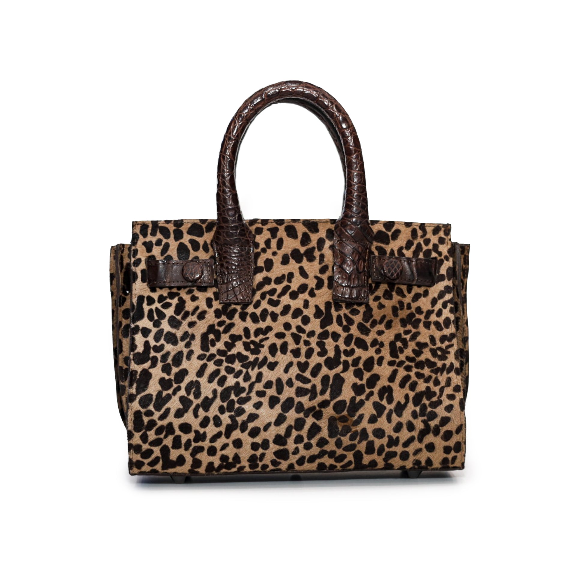 Animal Print Calfskin Structured Handbag