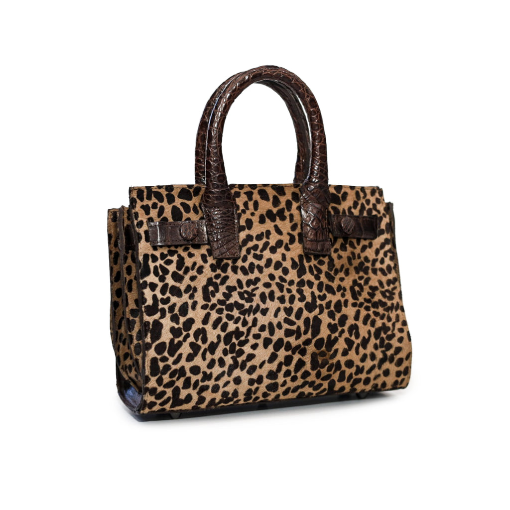 Animal Print Calfskin Structured Handbag