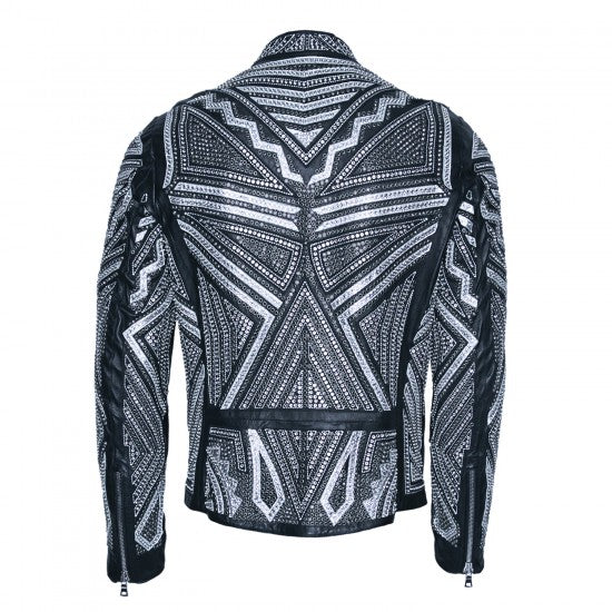 Sheepskin Crystal Embellished Jacket