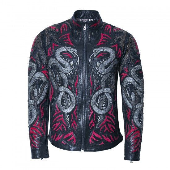 Dragon Embroidered Sheepskin Jacket