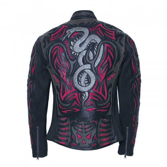 Dragon Embroidered Sheepskin Jacket