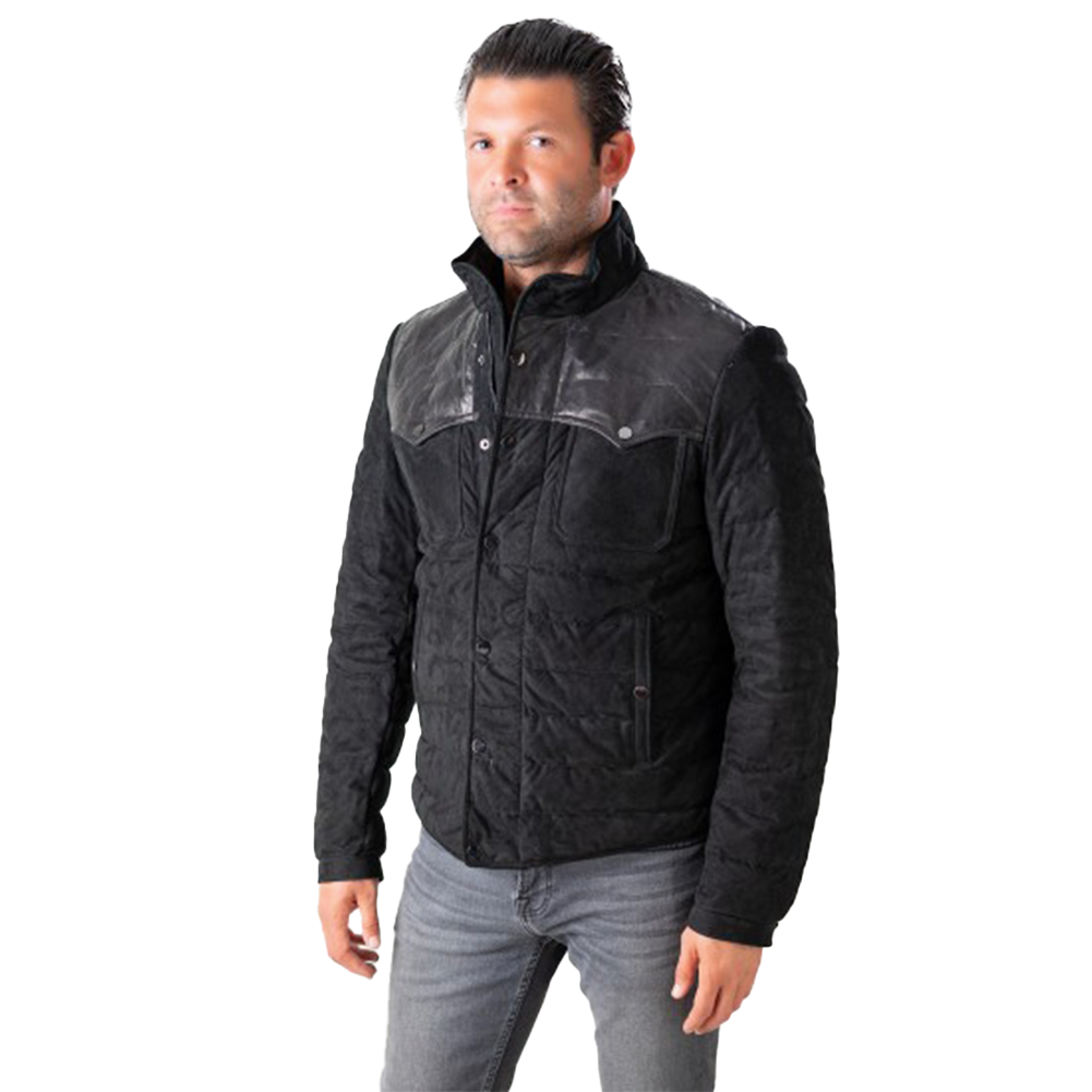 Sheepskin Quilted Black Jacket