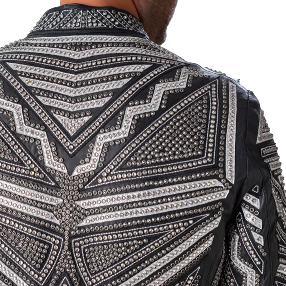 Sheepskin Crystal Embellished Jacket