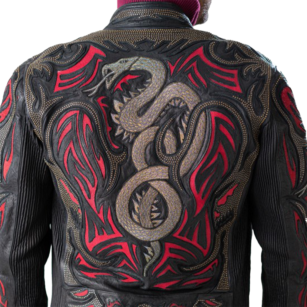 Dragon Embroidered Sheepskin Jacket