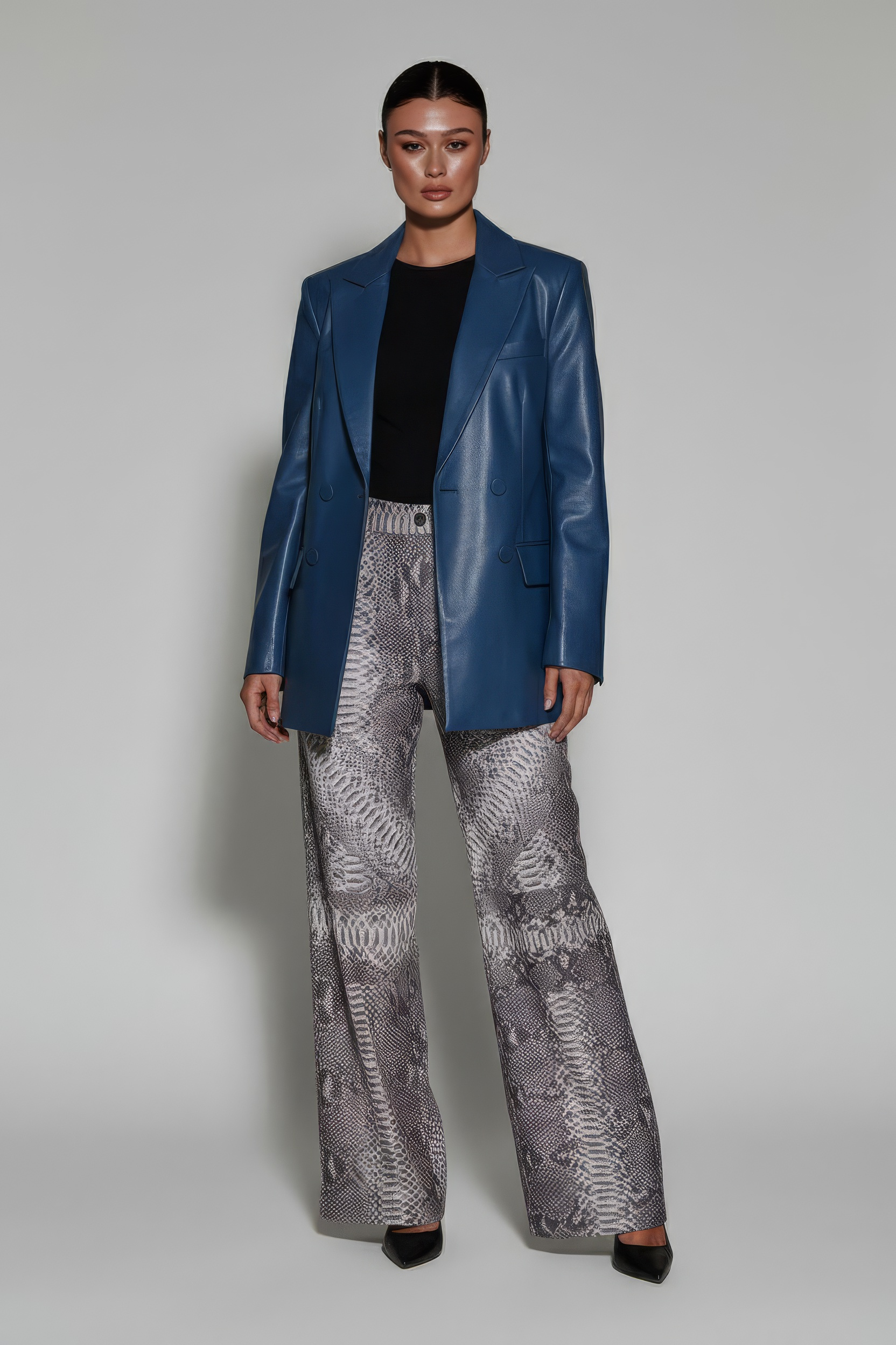 High-Waisted Snakeskin Pants