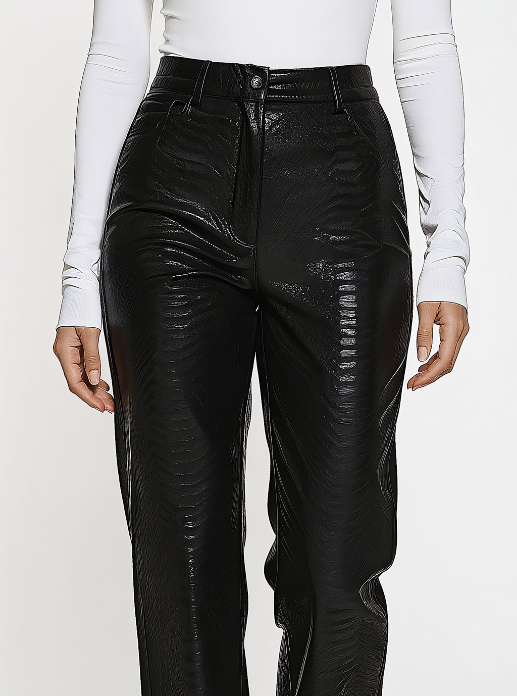 High-Waisted Snakeskin Pants