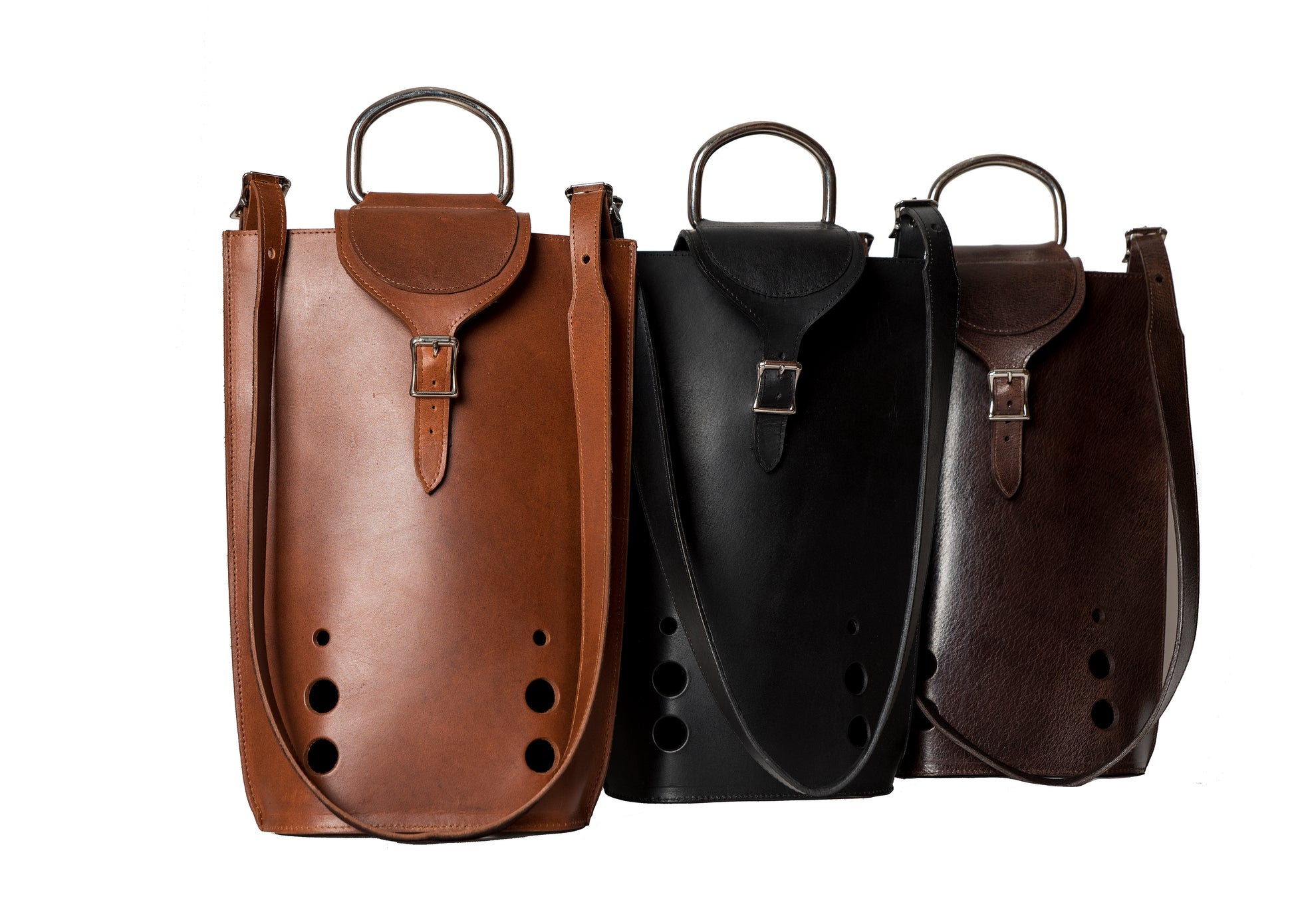 Vintage Leather Wine Carrier