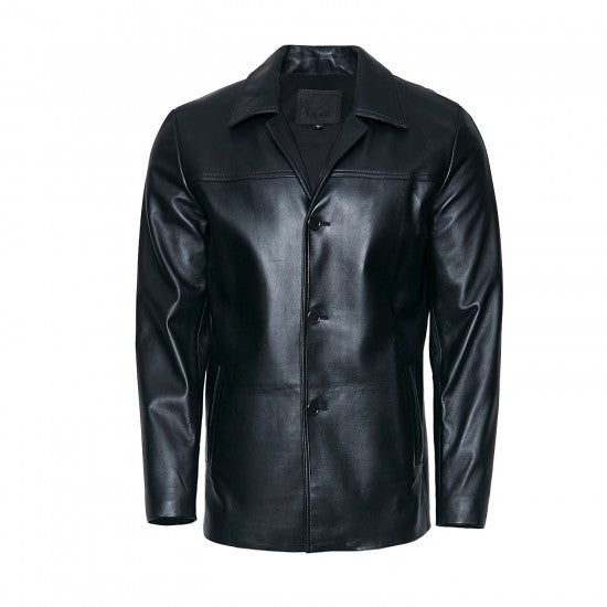 Black Sheep Leather Jacket with Lapel