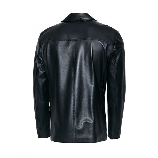 Black Sheep Leather Jacket with Lapel