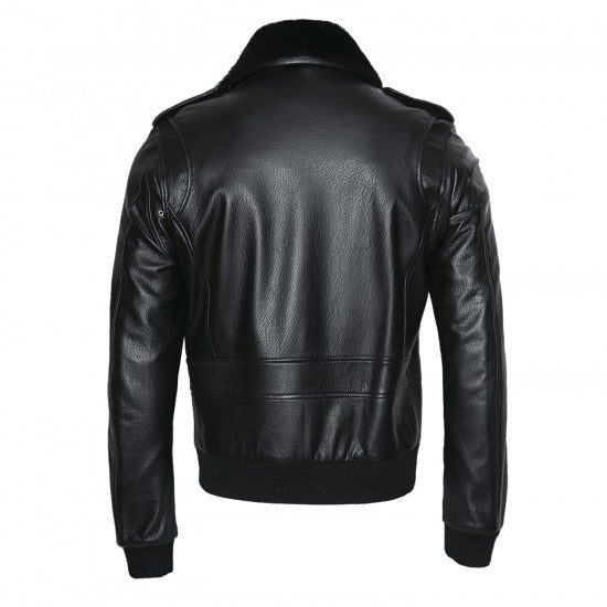 Black Sheepskin Aviator Jacket