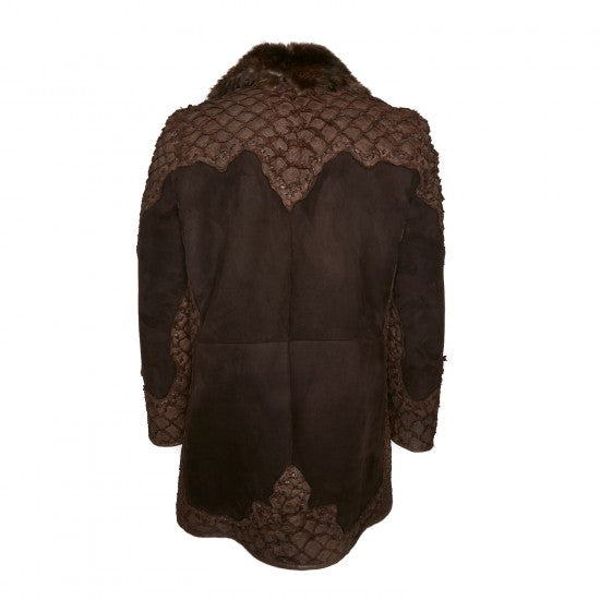 Sheepskin Aviator Jacket with Beaver Fur Collar