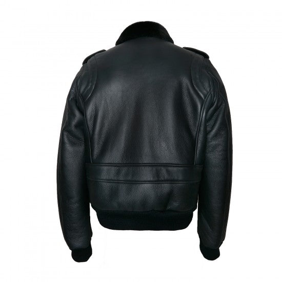 Black Sheepskin Aviator Jacket