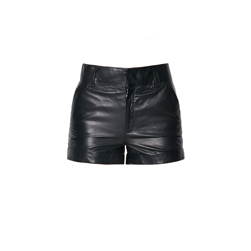 Leather High-Waist Shorts