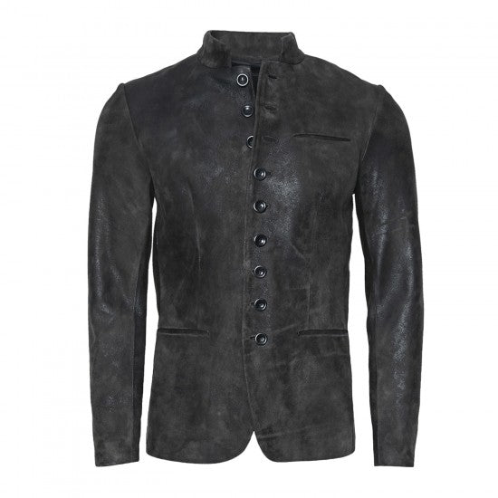 Vintage Sheepskin Mao Collar Jacket