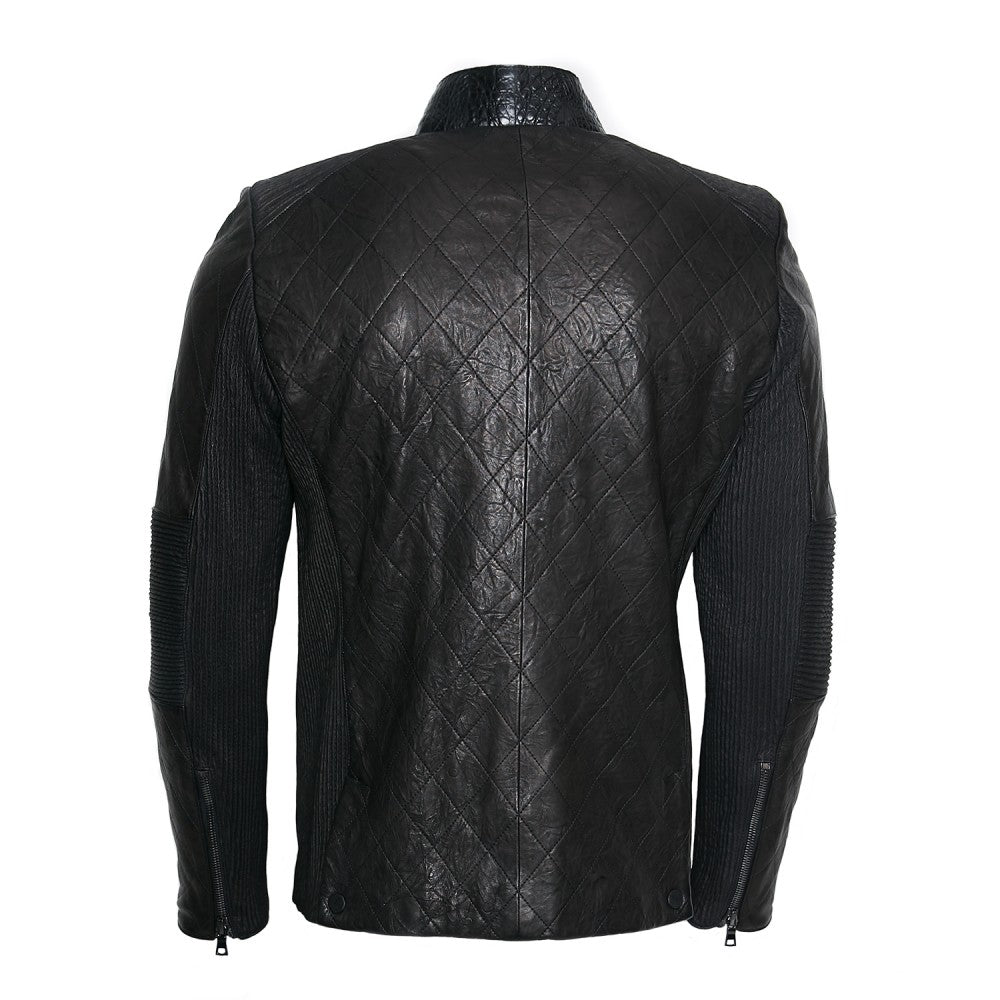 Black Sheepskin and Caiman Jacket