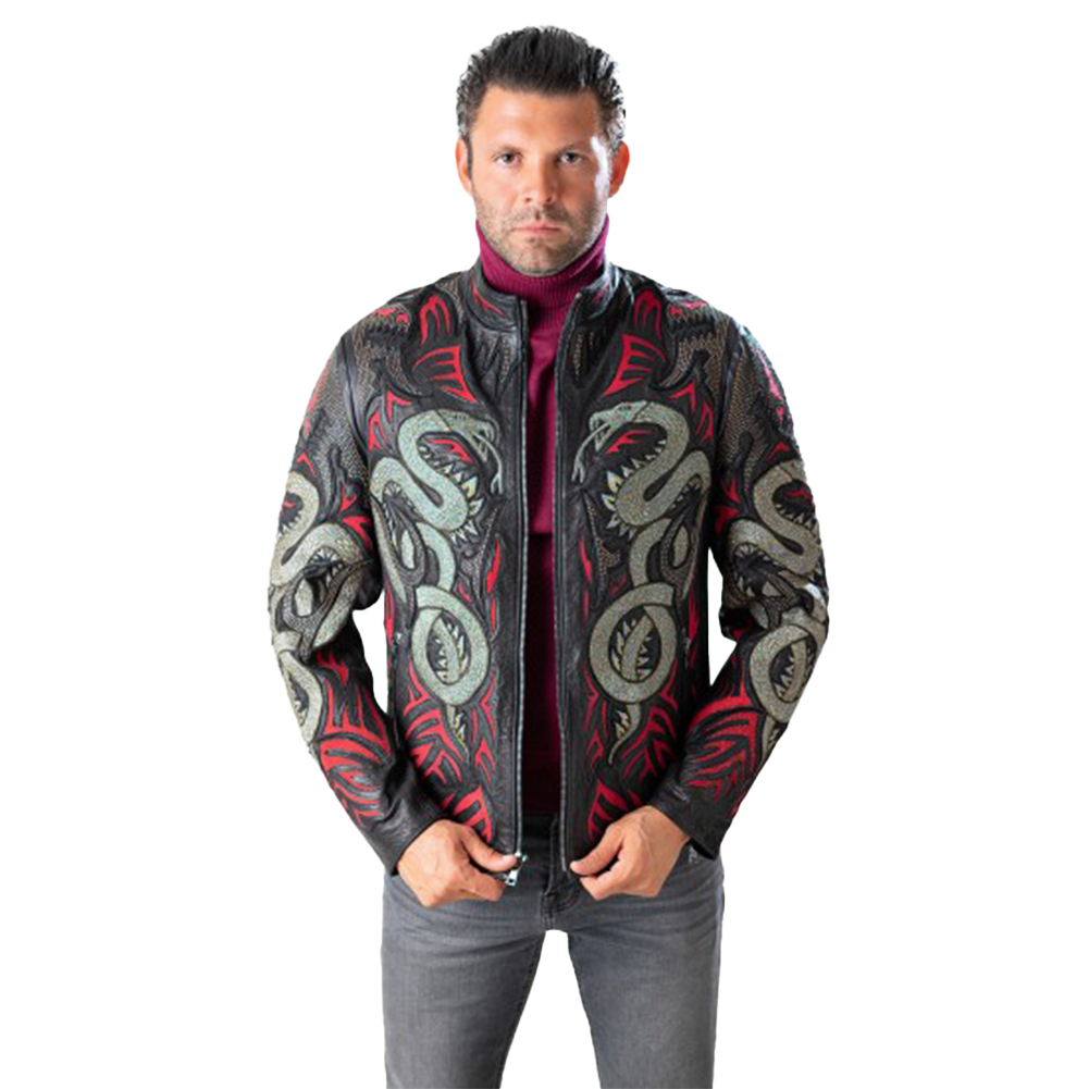 Dragon Embroidered Sheepskin Jacket