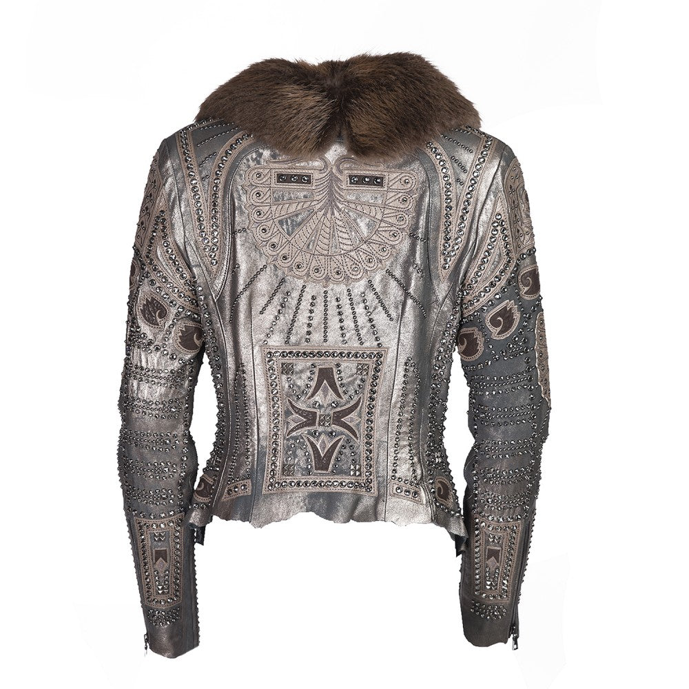 Vintage Sheepskin Jacket with Beaver Fur Collar