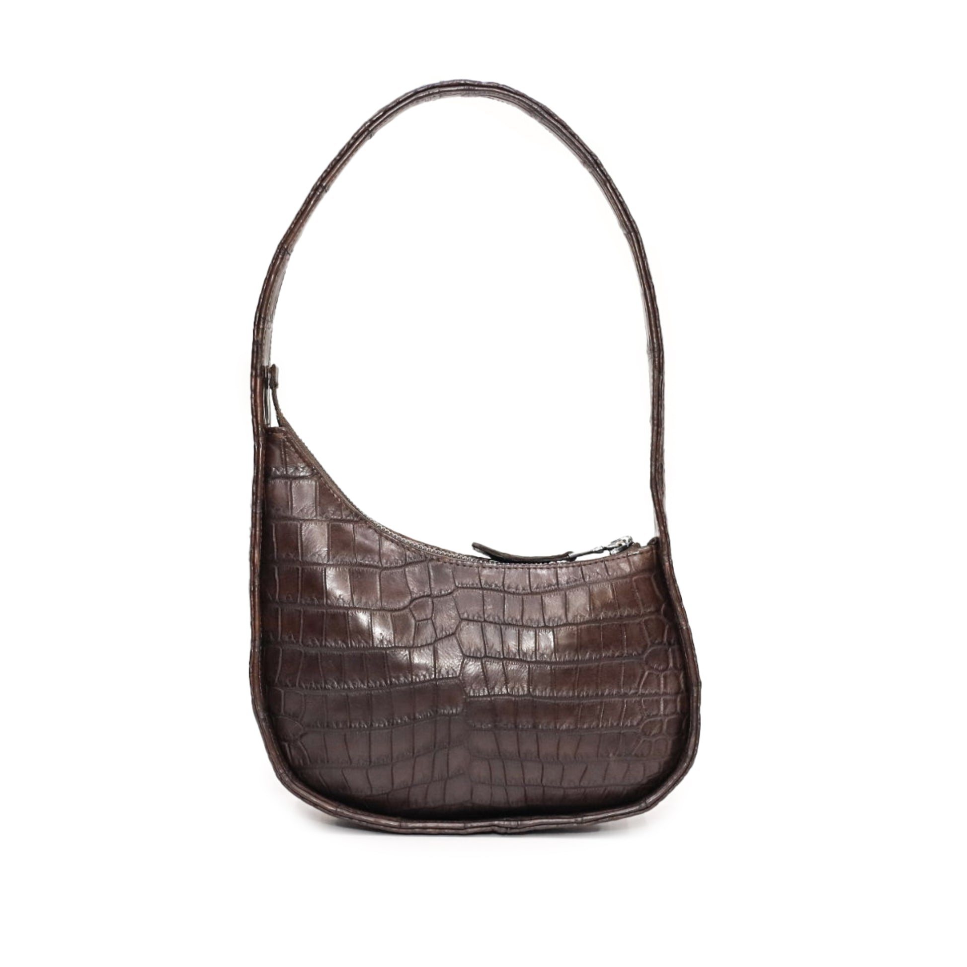 Brown Lizard Leather Shoulder Bag