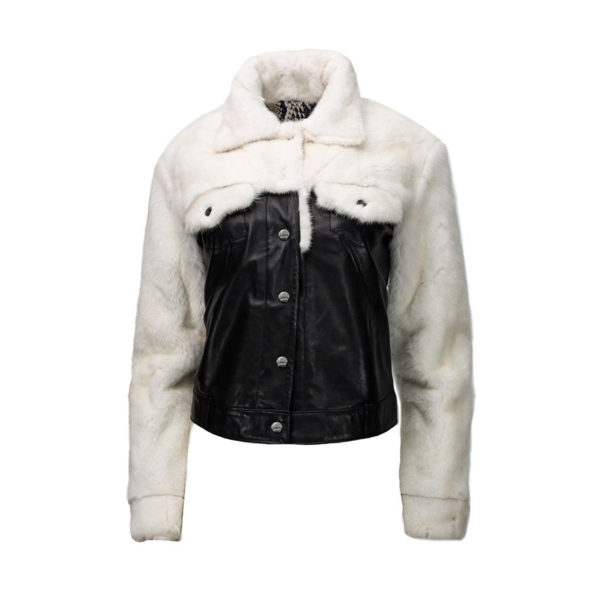 Leather & mink fur Jacket