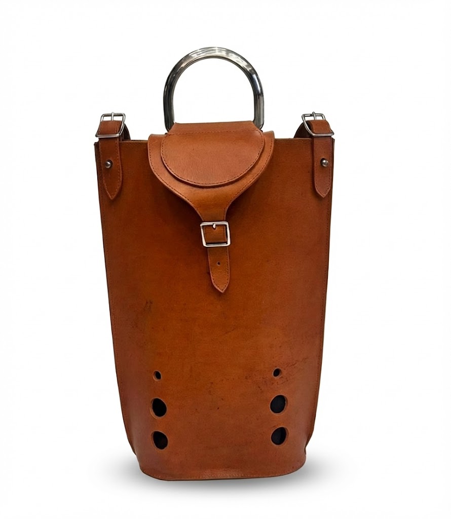 Vintage Leather Wine Carrier